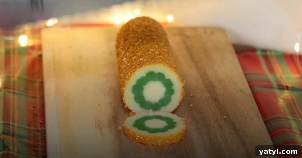 Slice-and-Bake Christmas Cookies: Simple Holiday Cookie Guide 15 sliced a wreath cookie dough log