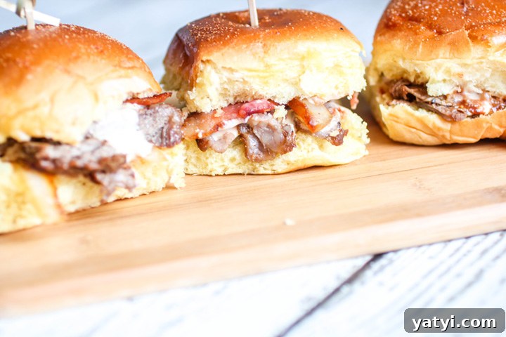 GooGrilled Bacon and Onion Ribeye Steak Sliders with Beer Cheese