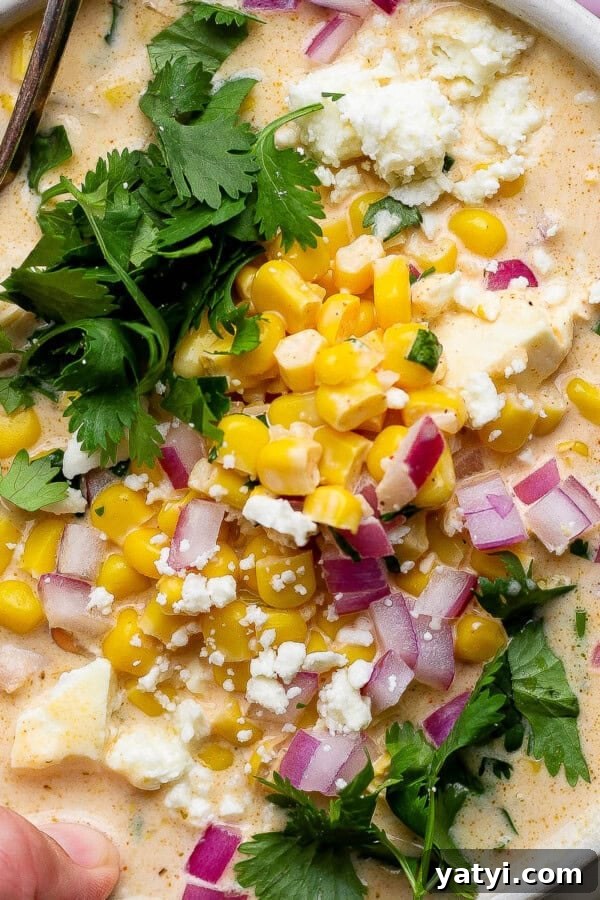 Mexican street corn white chicken chili.