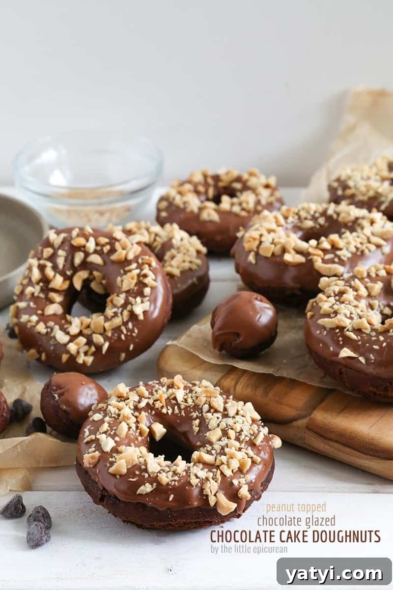 Double Chocolate Peanut Butter Doughnuts Recipe 2 TheLittleEpicurean-chocolate-peanut-doughnuts