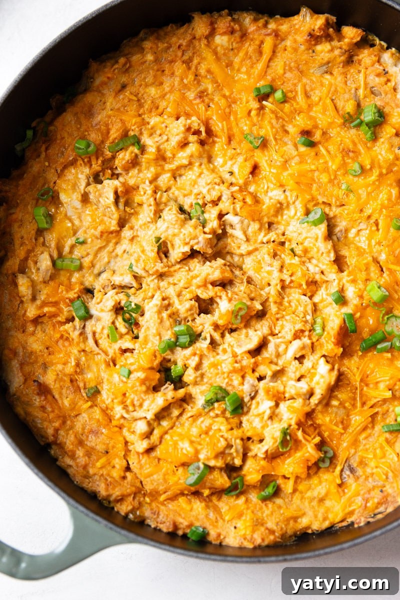 Creamy Buffalo Chicken Dip Recipe for Game Day or Parties 9 Baked buffalo chicken dip.