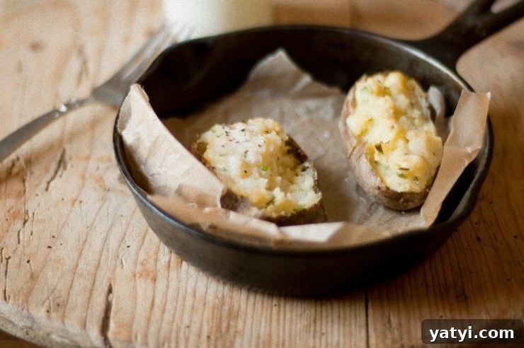 Twice-Baked Cheddar and Chive Potatoes: Crispy, Creamy Side Dish 6 Twice Baked Potatoes