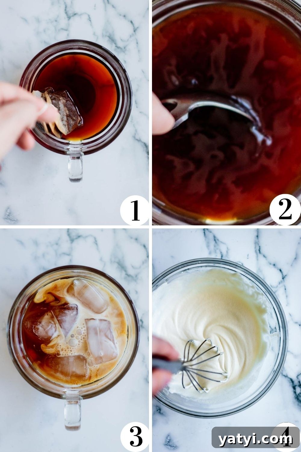 Brown Sugar Milk Tea Recipe Without Tapioca Pearls 4 brown sugar milk tea step by step collage
