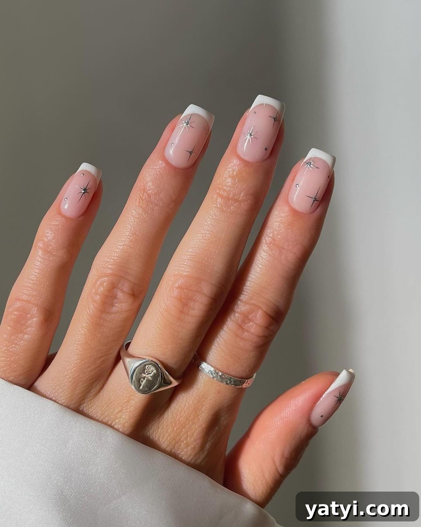 41 Chic Nude Nail Ideas You Can Create at Home 13 11. Firework French Manicure