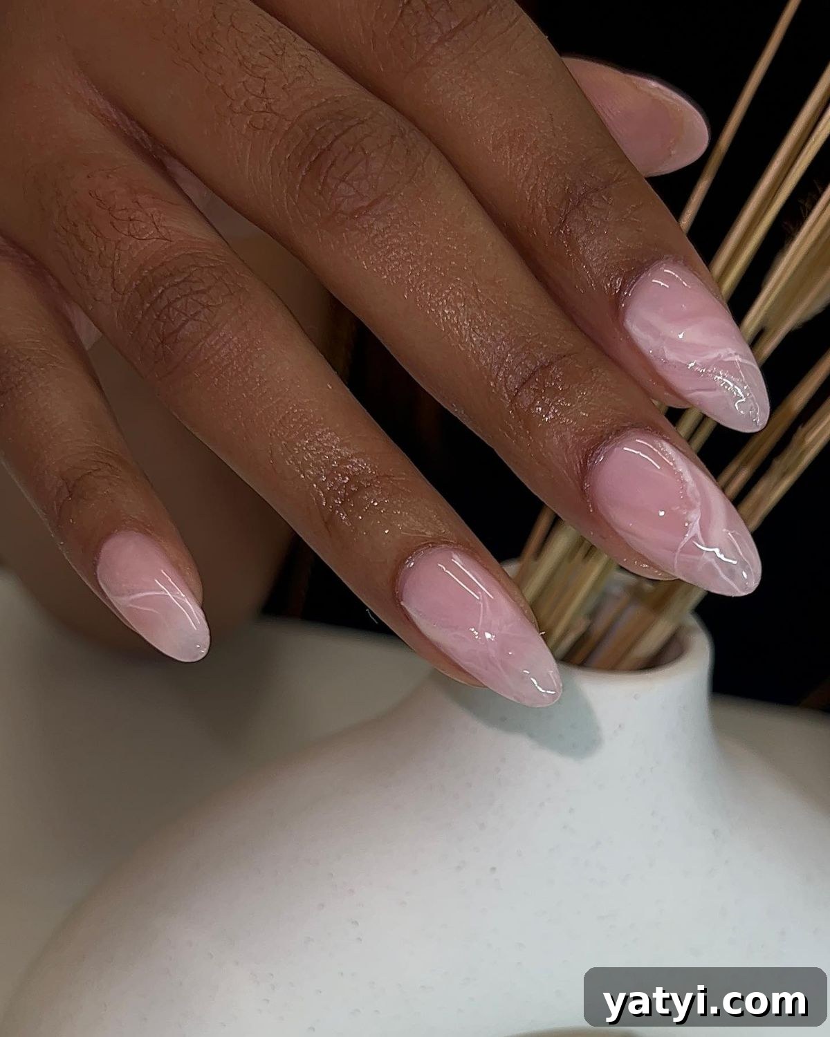 41 Chic Nude Nail Ideas You Can Create at Home 15 13. Marble Nudes