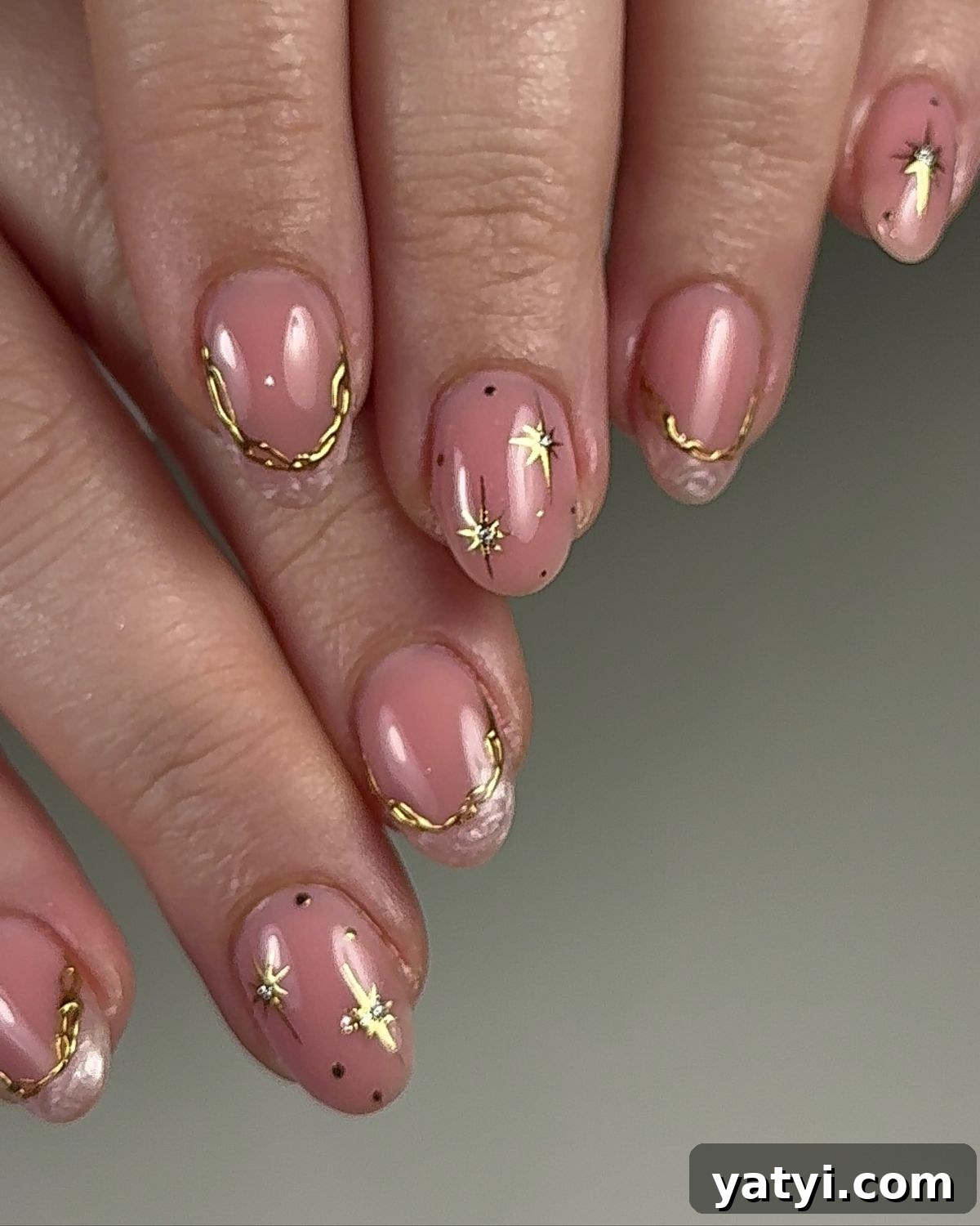41 Chic Nude Nail Ideas You Can Create at Home 18 16. Nude and Gold Nails