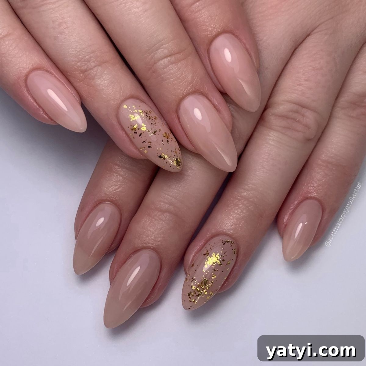 41 Chic Nude Nail Ideas You Can Create at Home 20 18. Chic and Sparkly