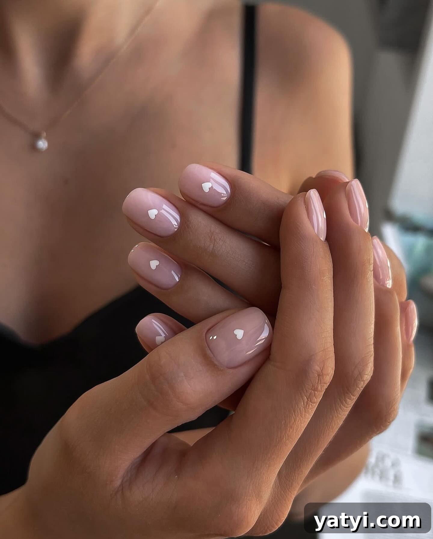 41 Chic Nude Nail Ideas You Can Create at Home 22 20. Heart Designs