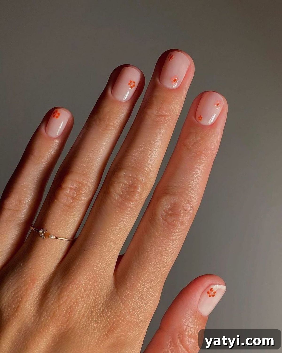 41 Chic Nude Nail Ideas You Can Create at Home 30 28. Delicate Florals
