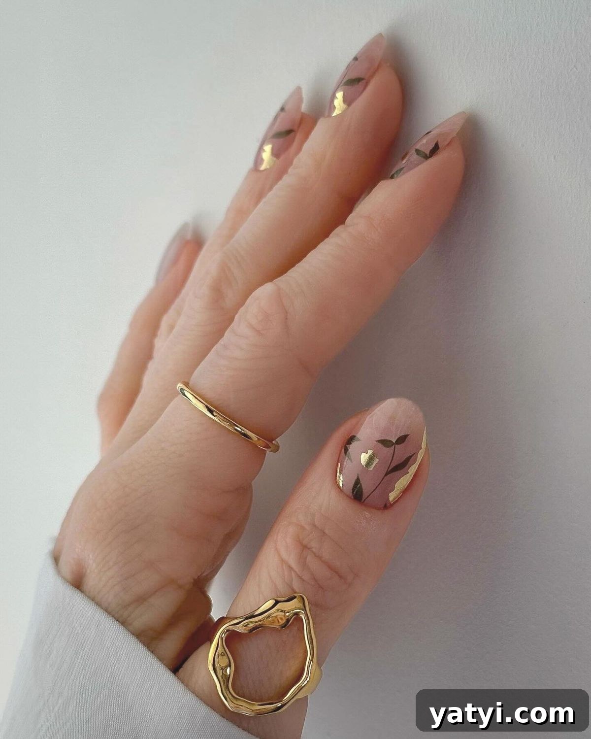 41 Chic Nude Nail Ideas You Can Create at Home 31 29. Glamorous Nature Designs
