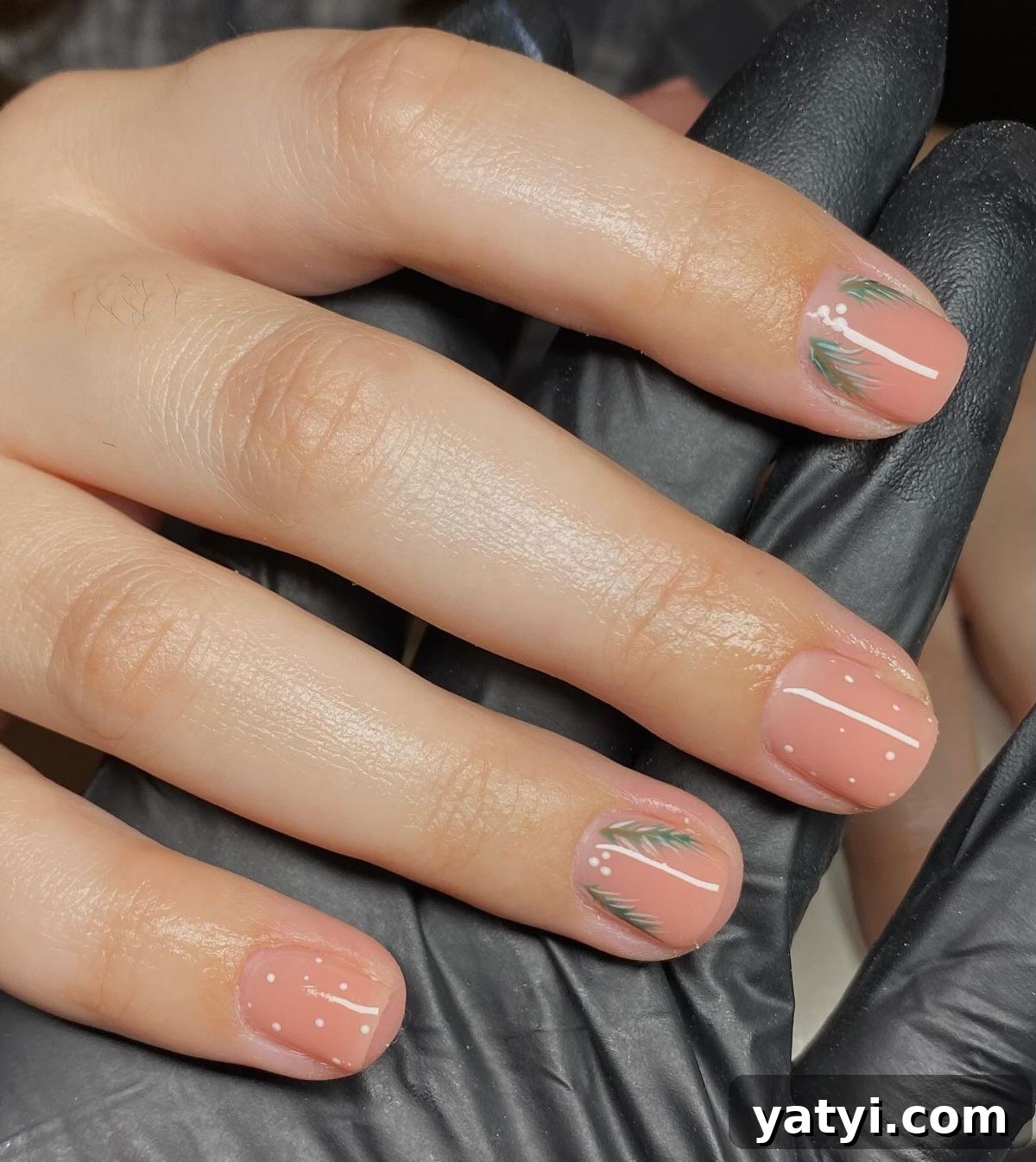 41 Chic Nude Nail Ideas You Can Create at Home 32 30. Fun Christmas Manicure