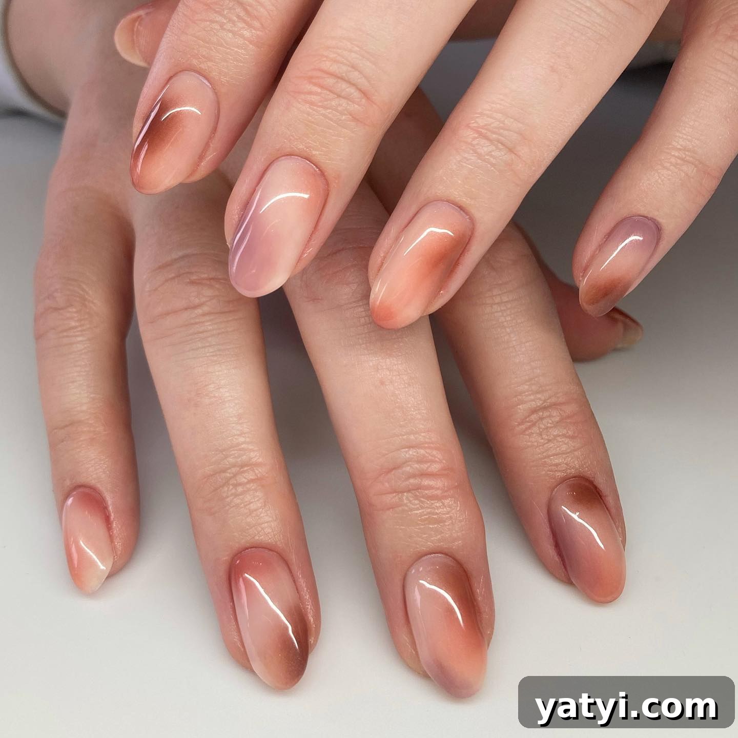 41 Chic Nude Nail Ideas You Can Create at Home 34 32. Blushing Ombre Nails