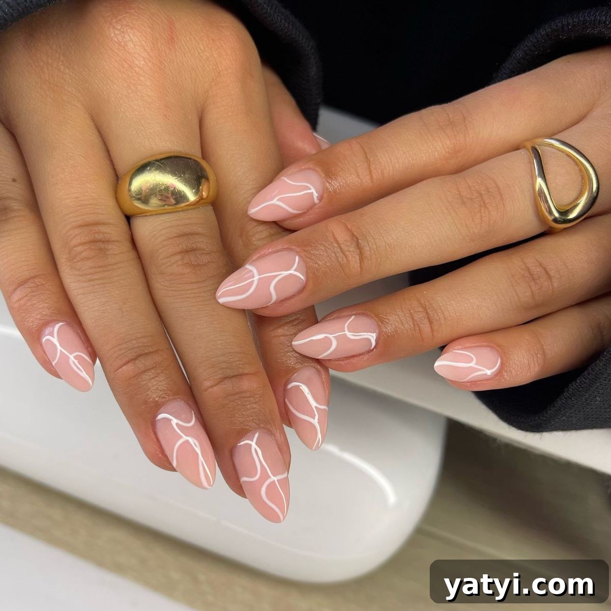 41 Chic Nude Nail Ideas You Can Create at Home 42 40. Minimalist Artsy Nails