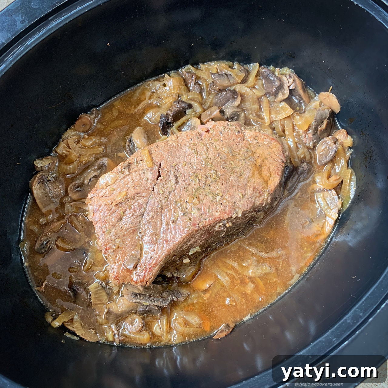 Slow-Cooked Beef with Mushrooms: Tender Pot Roast in a Crockpot 4 Beef slow cooks with mushrooms for a healthy meal the entire family will enjoy. Make this paleo, whole30, low-carb roast in your slow cooker or Instant Pot!