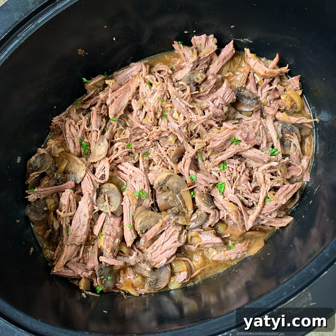 Slow-Cooked Beef with Mushrooms: Tender Pot Roast in a Crockpot 5 Beef slow cooks with mushrooms for a healthy meal the entire family will enjoy. Make this paleo, whole30, low-carb roast in your slow cooker or Instant Pot!