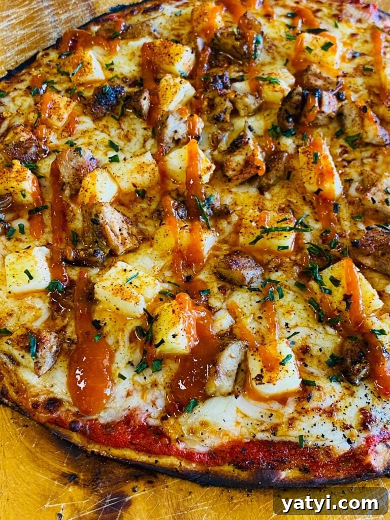 Loaded Taco Tater Tots Made in a Blackstone Pizza Oven 12 Pineapple Sriracha Chicken Outdoor Pizza