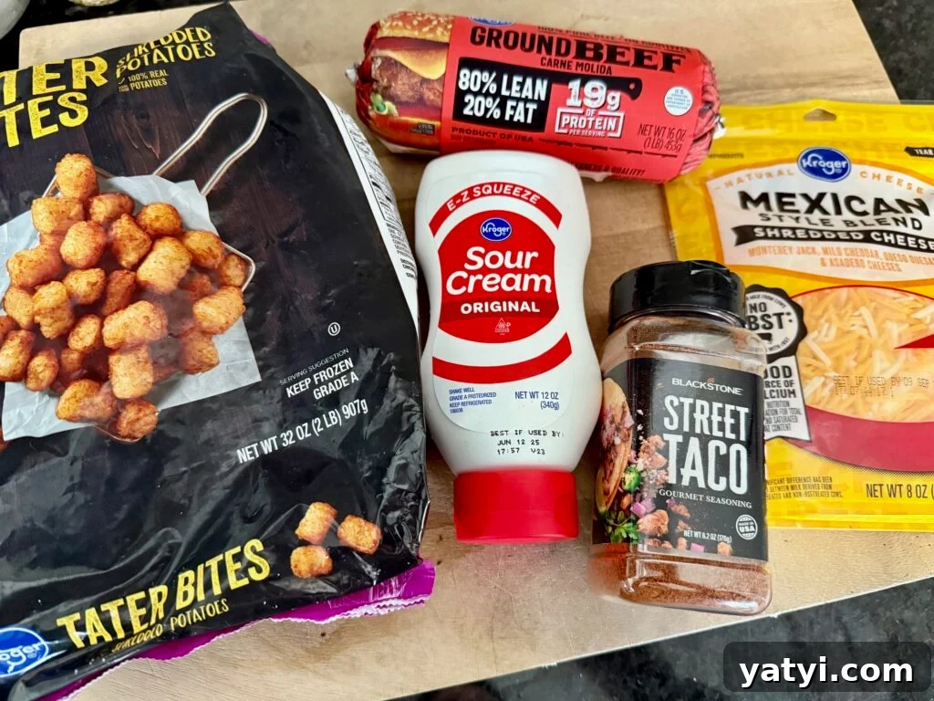 Loaded Taco Tater Tots Made in a Blackstone Pizza Oven 3 ingredients for Blackstone Pizza Oven Taco Loaded Tots