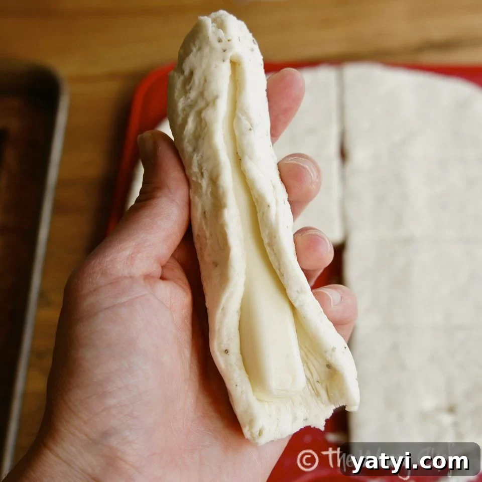 Cheesy Stuffed Breadsticks Recipe for Gooey, Pull-Apart Bread 3 Example of method for recipe