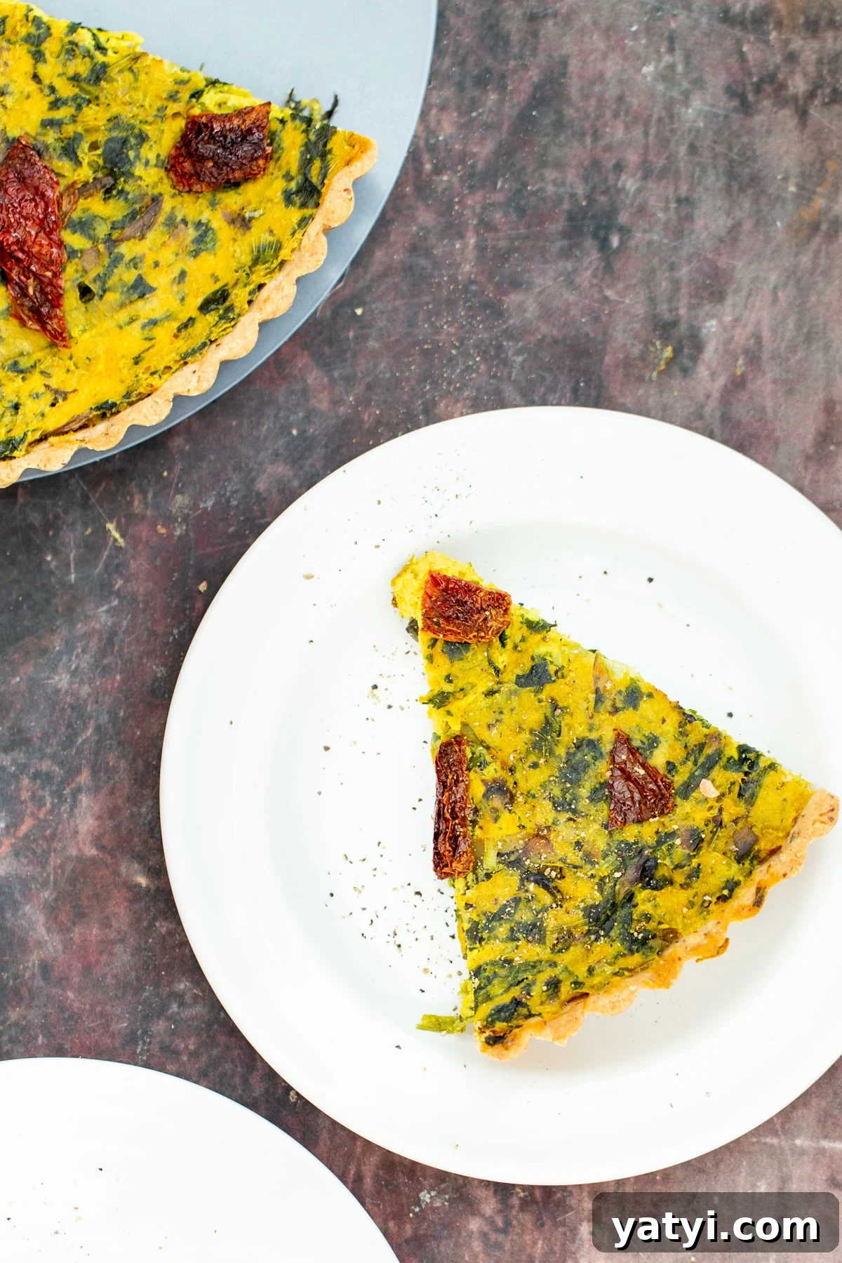 vegan quiche recipe a slice of vegan quiche