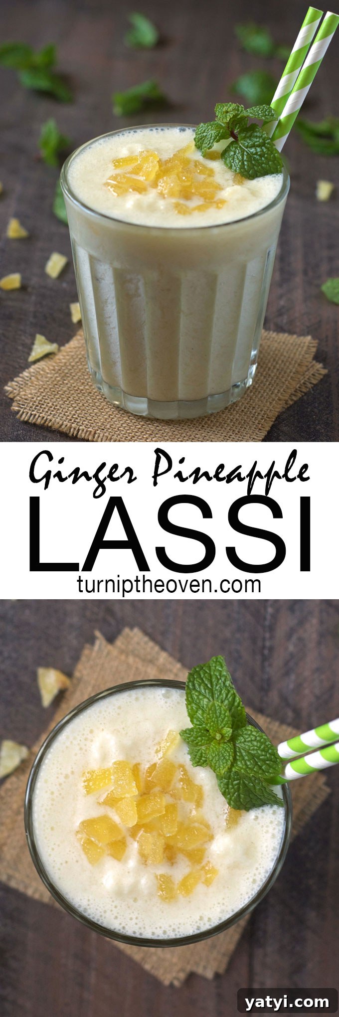 Ginger Pineapple Lassi Recipe + Amazon Giveaway Inside 6 This ginger pineapple lassi is a great way to spice up your morning smoothie routine! Made with only six simple, real food ingredients, it's packed with calcium and vitamin C.