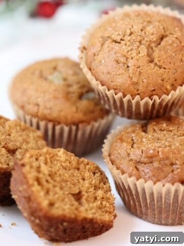 Gingerbread muffins on a white plate.