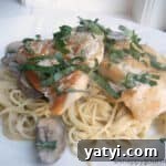 Champagne Chicken and Mushroom Pasta Recipe for Dinner 9 Champagne Chicken & Mushroom Pasta Recipe | snappygourmet.com