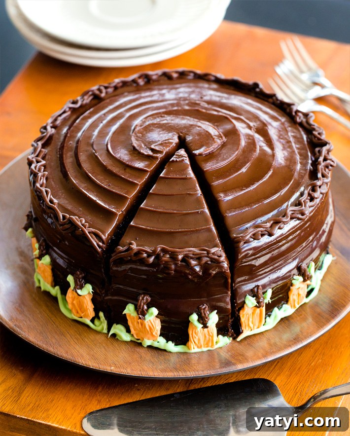 Double Layer Chocolate Pumpkin Cake Double Layer Chocolate Pumpkin Cake