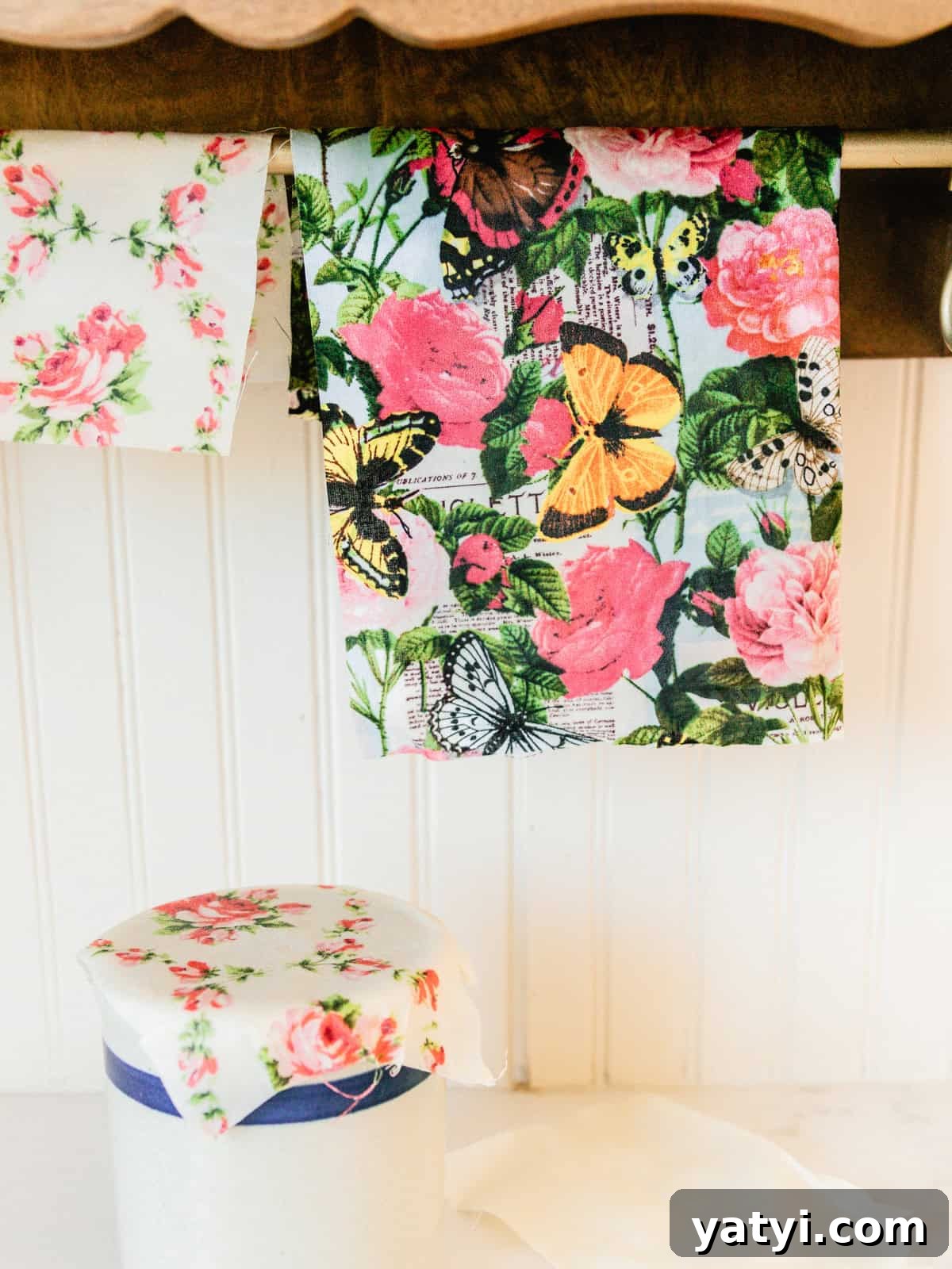 Make Beeswax Food Wraps at Home: Step-by-Step Guide 8 Beeswax wraps hanging to cool and harden.