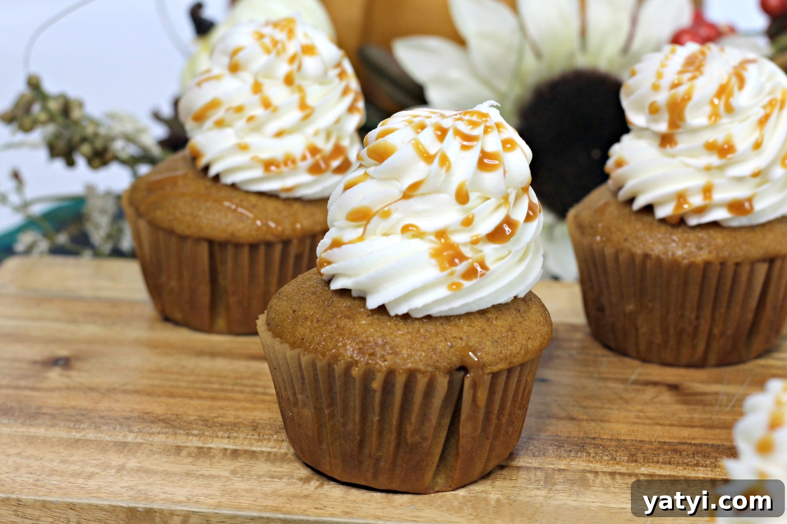 Salted Caramel Pumpkin Cupcakes with Maple Buttercream 2 img 442 1
