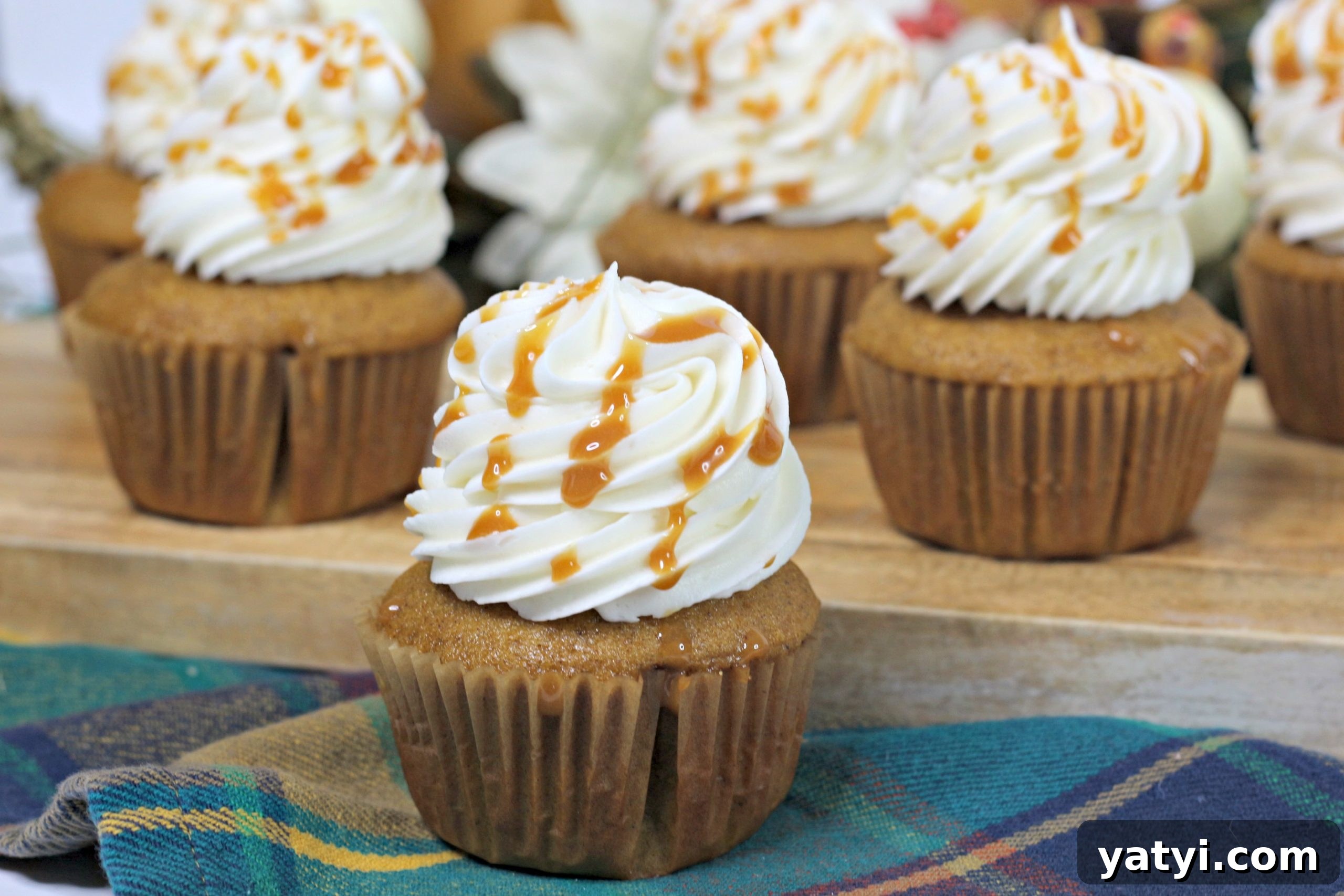 Salted Caramel Pumpkin Cupcakes with Maple Buttercream 4 img 442 3