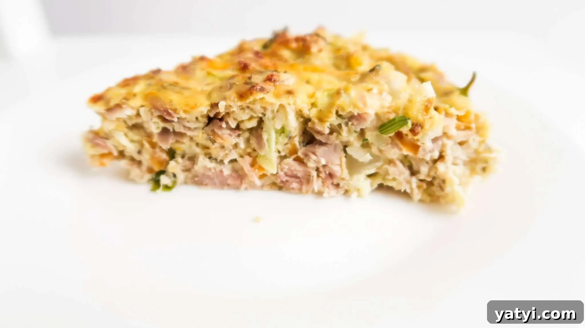 This crustless tuna breakfast quiche recipe is healthy, so easy to make and the perfect meal prep breakfast recipe. This quick and healthy savory breakfast idea is gluten free and also easily made low carb and dairy-free. Perfect easy canned tuna recipe and great for clean eating too!