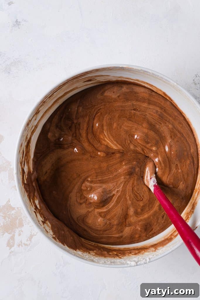 Decadent Chocolate Brownie Pudding Recipe for Chocolate Lovers 11 Brownie pudding mixture combined in a bowl