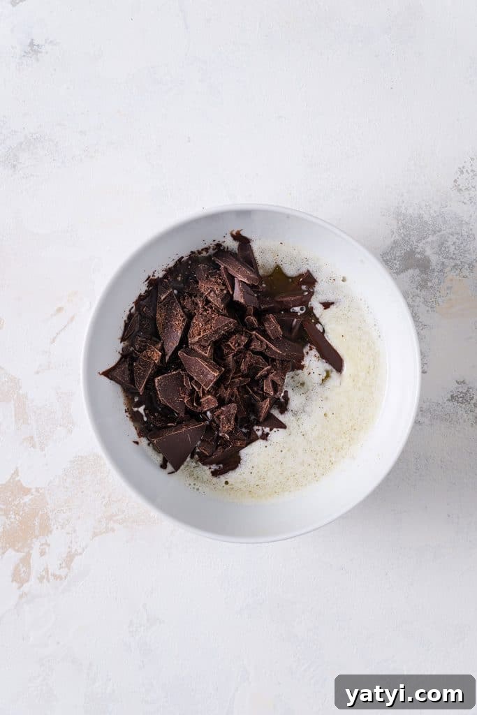 Decadent Chocolate Brownie Pudding Recipe for Chocolate Lovers 5 Melted butter and cut up chocolate in a bowl