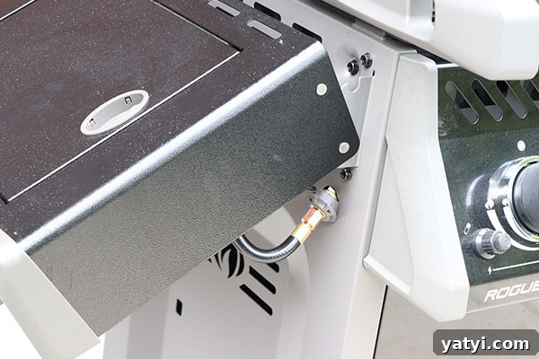 Napoleon Rogue Grill Review: Features, Performance, and Buying Guide 6 Napoleon Rogue Grill side shelf