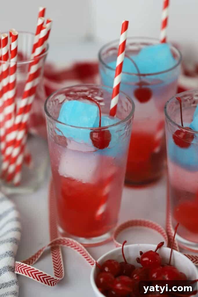 Refreshing Patriotic Punch Recipe for Summer Gatherings 2 Patriotic punch, best fourth of july drinks, 4th of july drinks non alcholic.