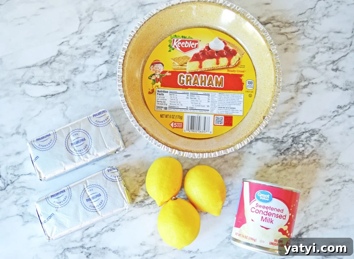 Zesty Lemon Pie with Graham Cracker Crust Recipe 3 no bake lemon cheesecake pie ingredients