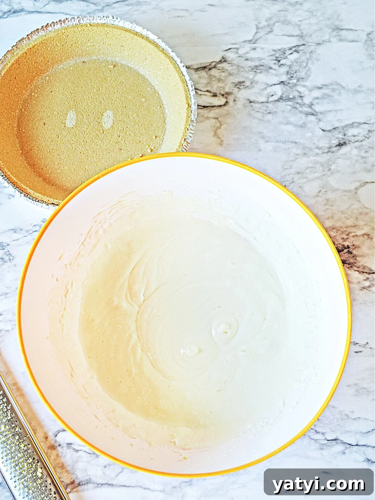 Zesty Lemon Pie with Graham Cracker Crust Recipe 4 mix ingredients in a large bowl