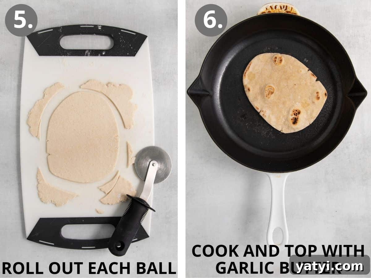 steps 5 and 6 roll out each ball, cook individually, and top with optional topping.