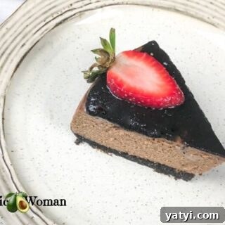 Chocolate Cheesecake slice on plate