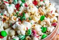 Festive Christmas Crunch Popcorn Snack Mix Recipe