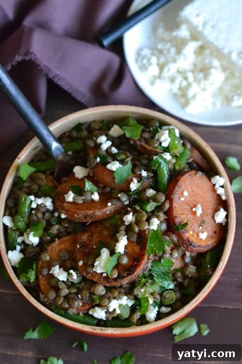 Roasted Sweet Potato and Lentil Salad with Lemon-Tahini Dressing 3 Sweet Potato Lentil Salad - www.notenoughcinnamon.com @NECinnamon #recipe #vegetarian #vegan #salad