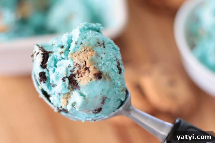 Cookie Monster Ice Cream Recipe Without an Ice Cream Maker (+Video) 5 scoop of no churn Cookie Monster ice cream