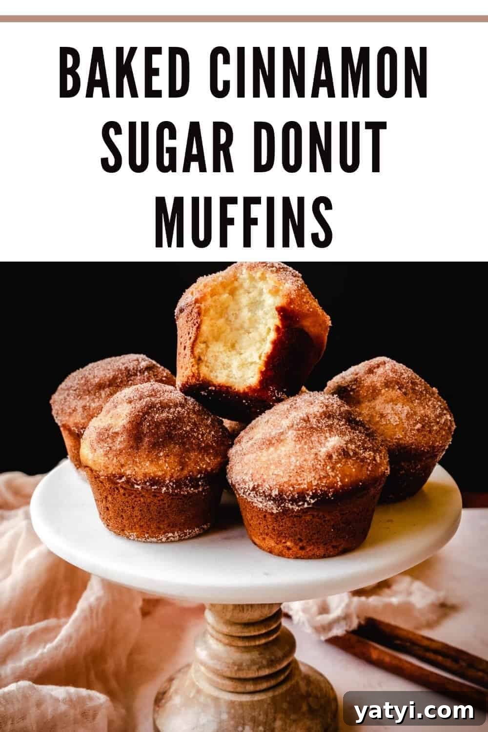 Cinnamon Sugar Donut Muffins Recipe — Soft Baked Donut-Style Muffins 16 pin for pinterest