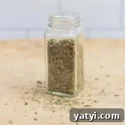 Layered Taco Dip with Refried Beans for Parties and Game Day 19 Jar of homemade Italian seasoning blend.