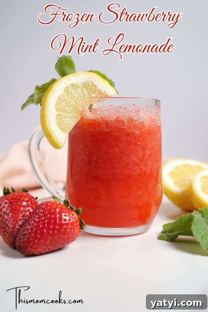 Frosty Strawberry Mint Lemonade Recipe (Refreshing Summer Drink) 8 img 6540 7