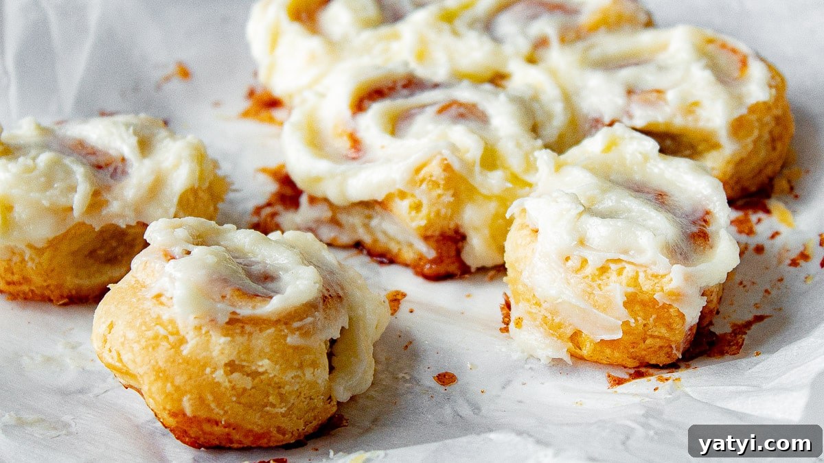 puff pastry cinnamon rolls with cream cheese frosting