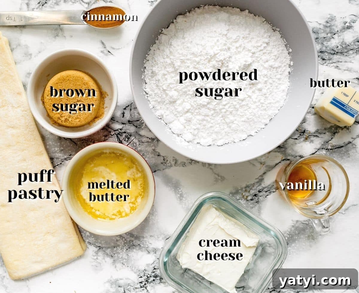 puff pastry cinnamon rolls ingredients