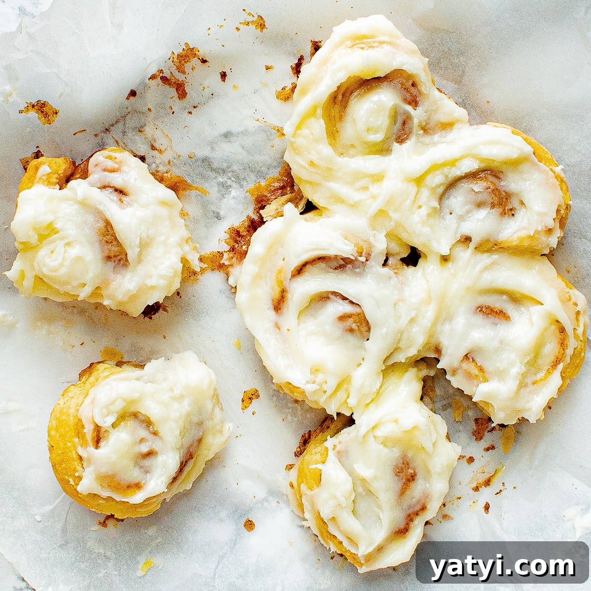 puff pastry cinnamon rolls with cream cheese frosting