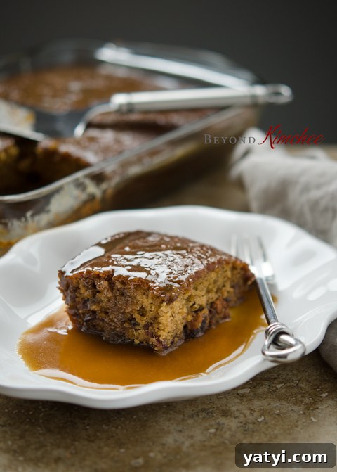Sticky Date Pudding Cake Recipe with Toffee Sauce 15 Moist date pudding cake is served with warm caramel sauce.