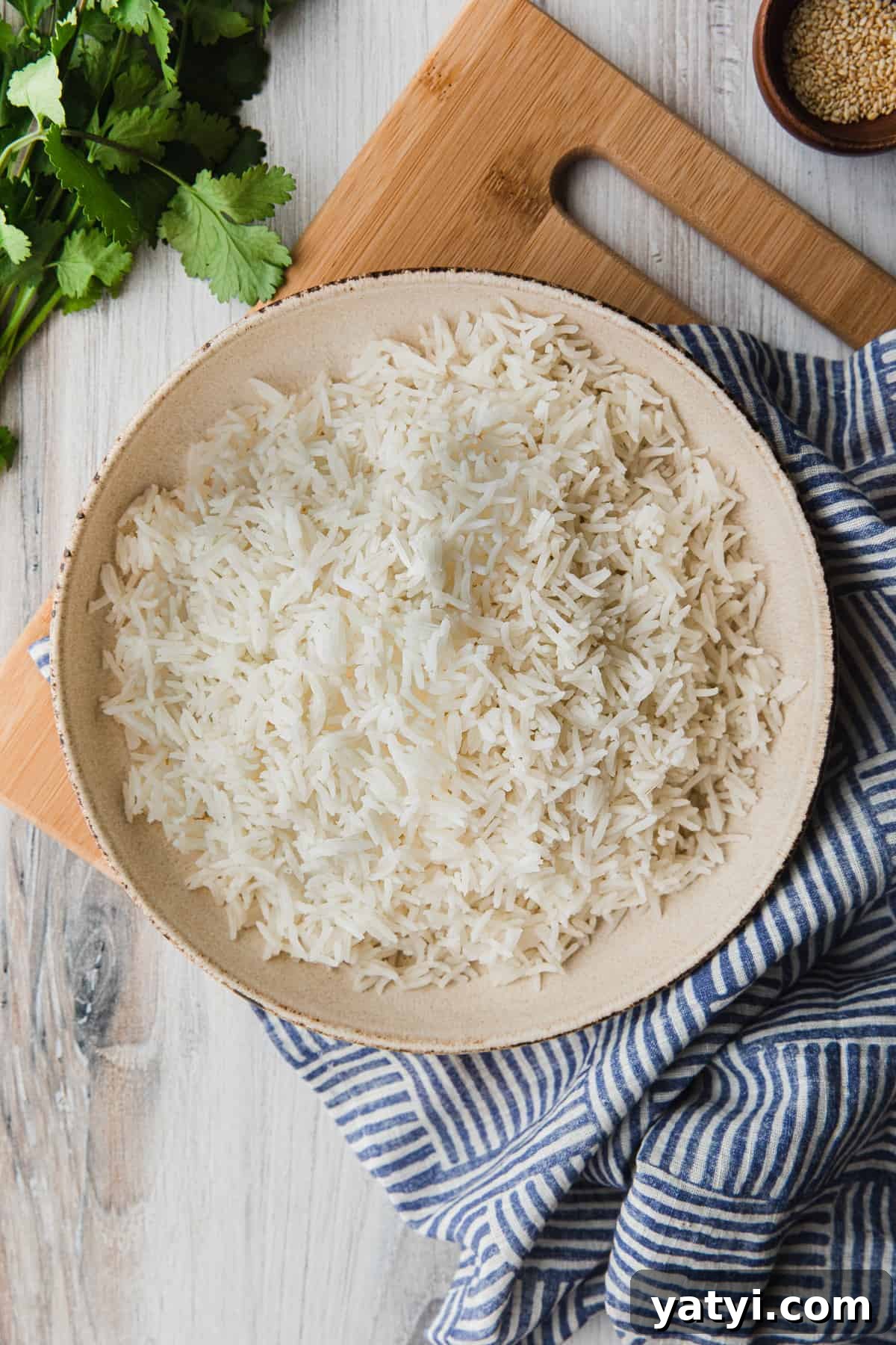 Perfect Instant Pot Basmati Rice Recipe in 15 Minutes 9 a bowl of basmati rice